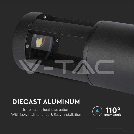 10W LED Bollard Light Black Body 25cm Height CREE Chip 4000K - 5