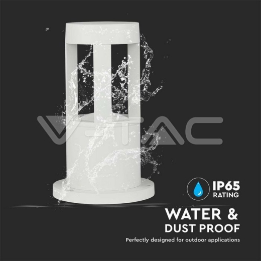 Lámpara de jardín 10W LED cuerpo blanco altura 25cm 6400K - 5