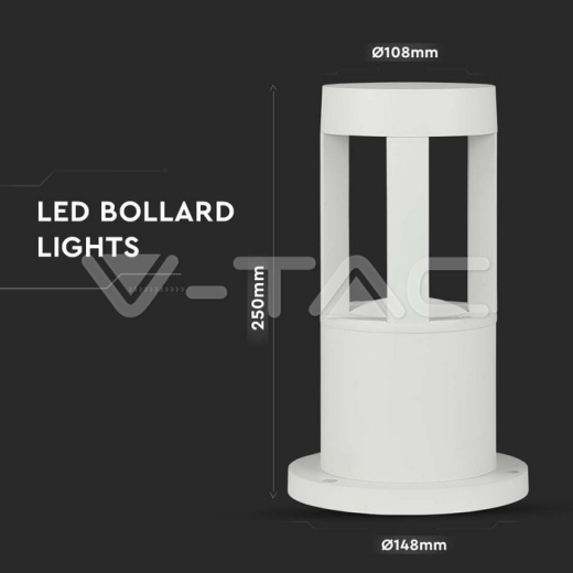 Lámpara de jardín 10W LED cuerpo blanco altura 25cm 6400K - 6
