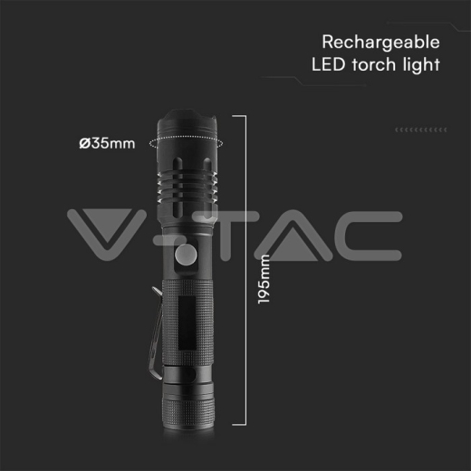 Linterna LED 10W Luz Recargable IP44 - 2