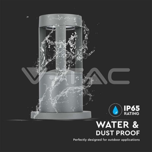 Lámpara de jardín 10W LED cuerpo gris altura 25cm 3000K - 5