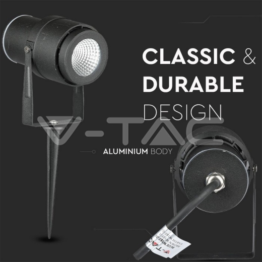 Pincho de jardín de LED 12W cuerpo negro luz verde - 10