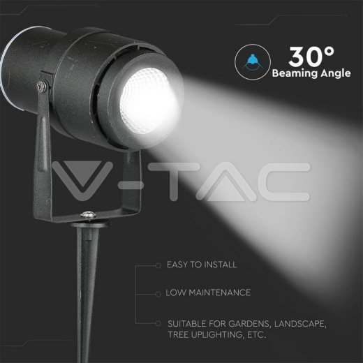 Pincho de jardín de LED 12W cuerpo negro luz verde - 11