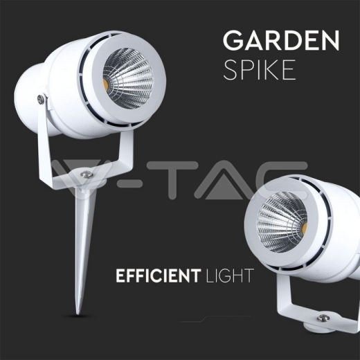 12W LED Garden Spike Lamp White Body 4000K - 2