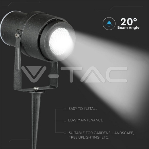 Pincho de jardín de LED 12W cuerpo negro 4000K - 9