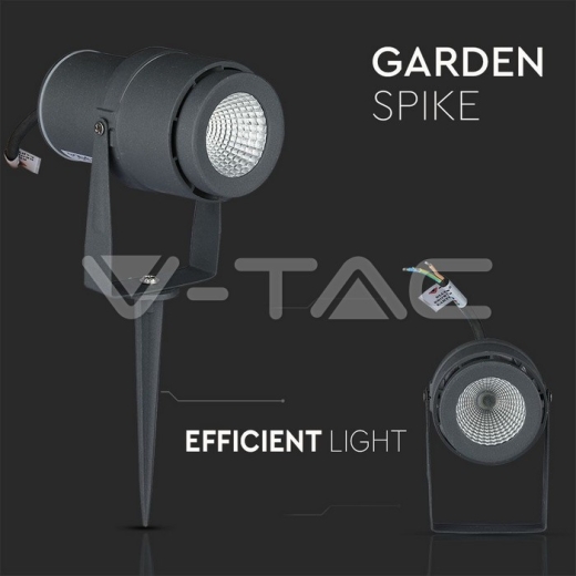 Pincho de jardín de LED 12W cuerpo gris 4000K - 5