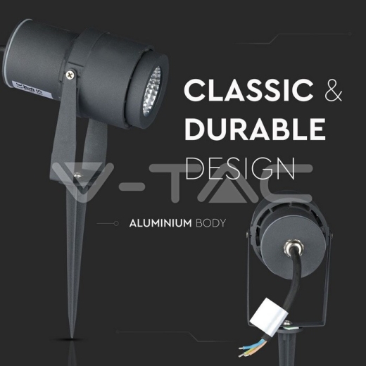 Pincho de jardín de LED 12W cuerpo gris 4000K - 7