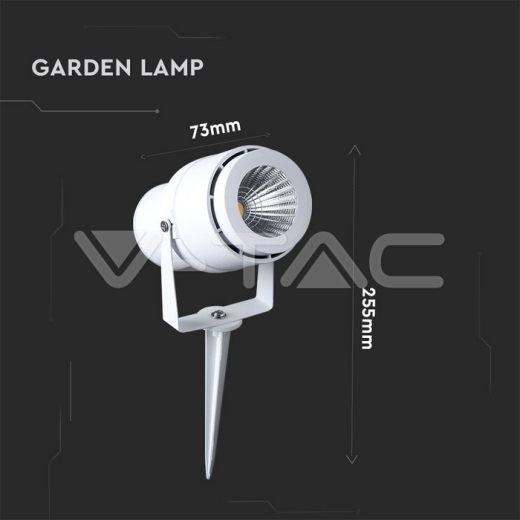 Pincho de jardín de LED 12W cuerpo blanco luz verde - 6