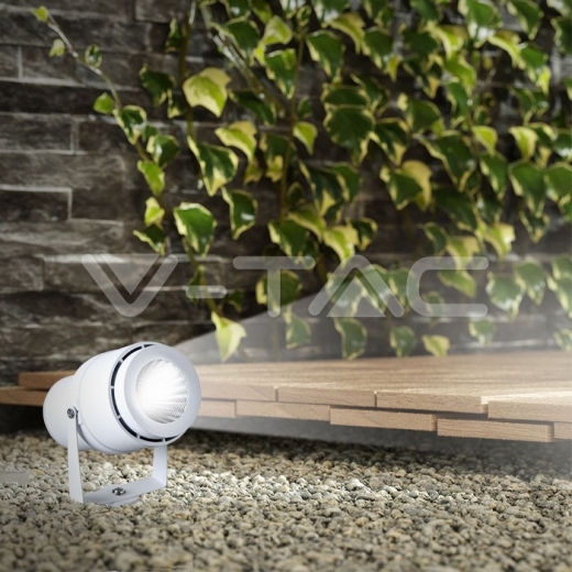 Pincho de jardín de LED 12W cuerpo blanco luz verde - 8