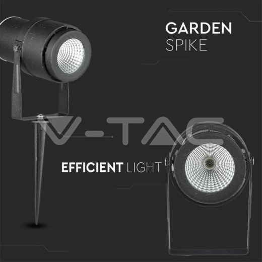 12W LED Garden Spike Lamp Black Body 3000K - 7