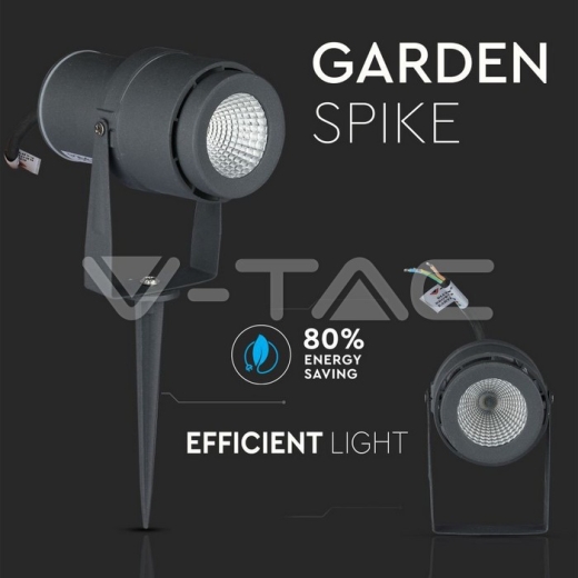 Pincho de jardín de LED 12W cuerpo gris luz verde - 5