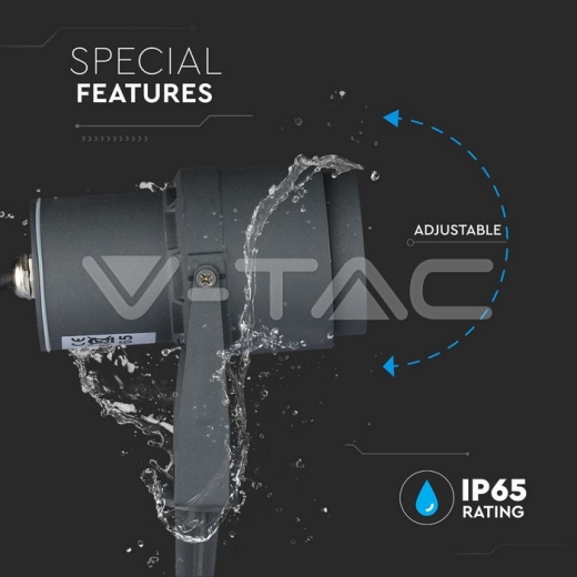 Pincho de jardín de LED 12W cuerpo gris luz verde - 6