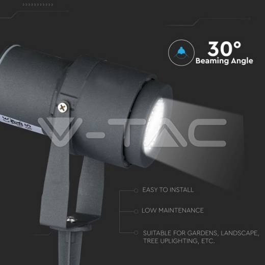 Pincho de jardín de LED 12W cuerpo gris luz verde - 8