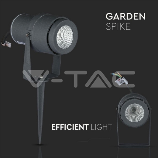 Pincho de jardín de LED 12W cuerpo gris 3000K - 5