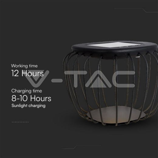 1W LED Designer Solar Light Black Body 6000K+3000K - 2