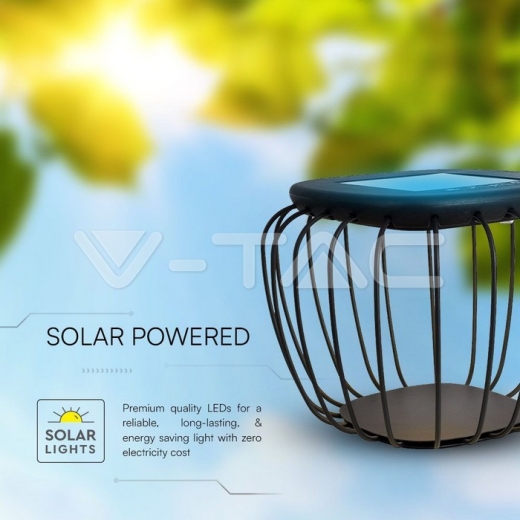 1W LED Designer Solar Light Black Body 6000K+3000K - 3