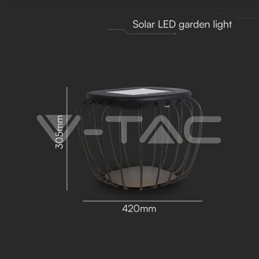 1W LED Designer Solar Light Black Body 6000K+3000K - 5