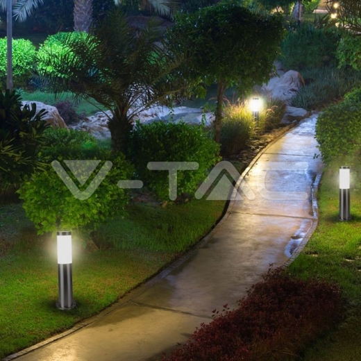 Е27 Bollard Lamp 45cm Stainless Steel Body Satin Nickel IP44 - 6