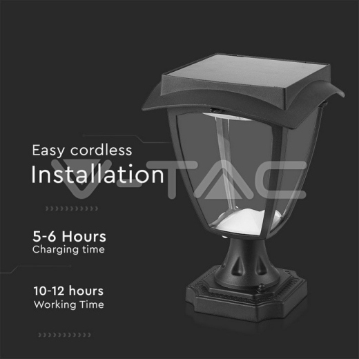 Aplique de suelo Solar 2W LED Cuerpo negro 3000K + 6000K IP44 - 2