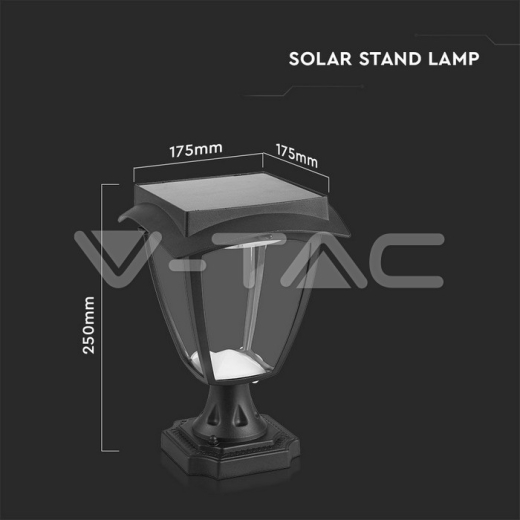 Aplique de suelo Solar 2W LED Cuerpo negro 3000K + 6000K IP44 - 6