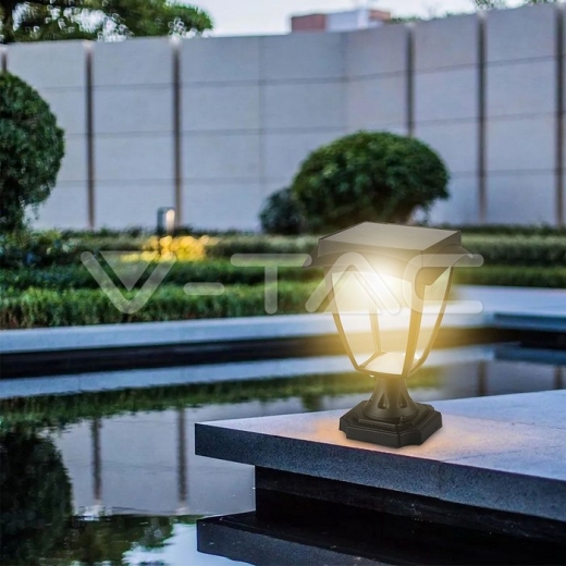 Aplique de suelo Solar 2W LED Cuerpo negro 3000K + 6000K IP44 - 8