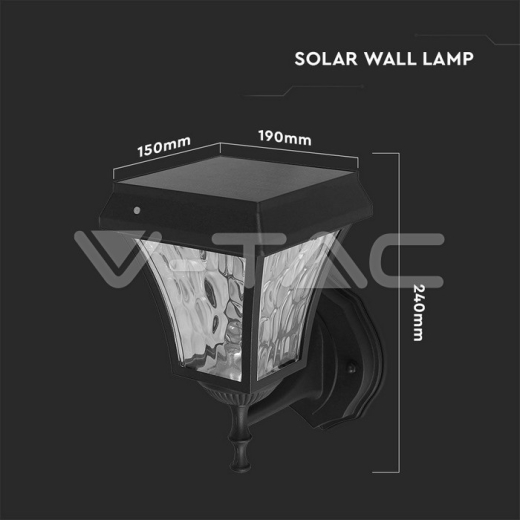 2W LED Solar Wall Lamp 3 in 1 IP44 - 6