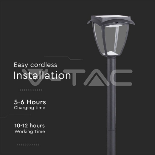 Aplique de suelo Solar 2W LED Cuerpo negro 3000K + 6000K IP44 - 2