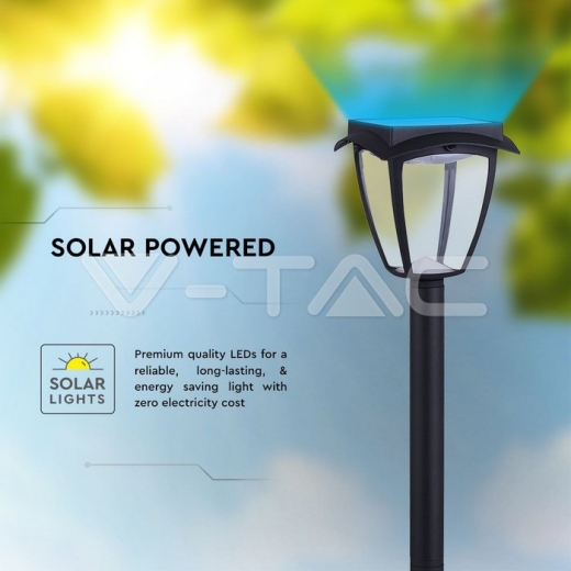 Aplique de suelo Solar 2W LED Cuerpo negro 3000K + 6000K IP44 - 5