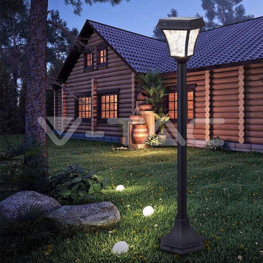 Aplique de suelo Solar 2W LED Cuerpo negro 3000K + 6000K IP44 - 9