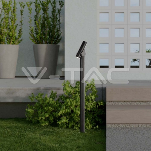 Baliza Foco Spot 2x2.6W 2 Vías (129x159x1000mm) 3000K Cuerpo Negro IP44 - 8