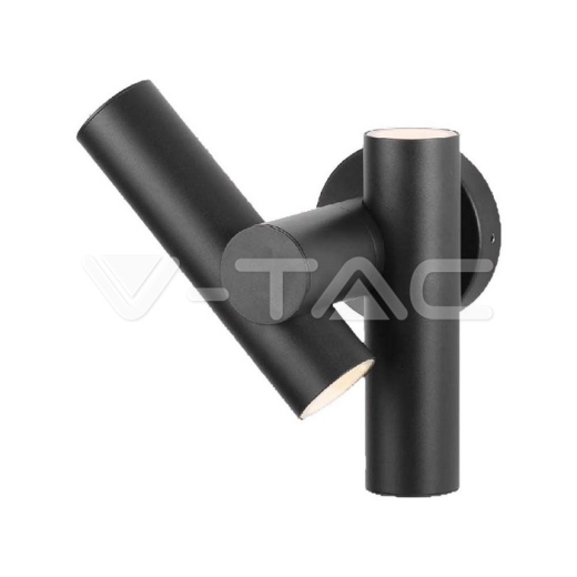 2x2.6W 2 Way Spot Wall Light 3000K Black Body IP44 - 1