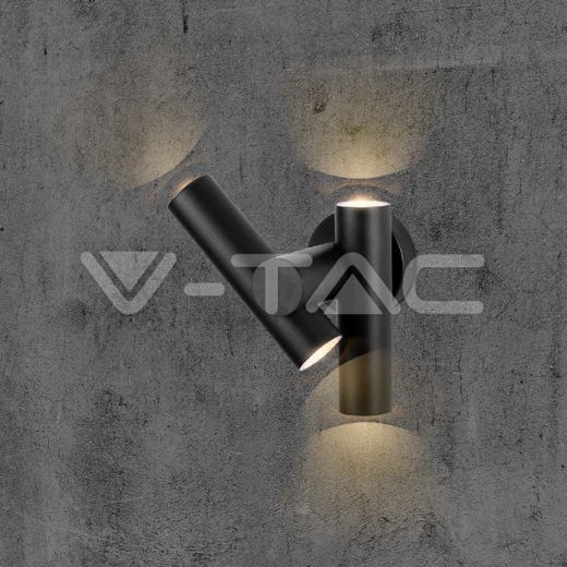 2x2.6W 2 Way Spot Wall Light 3000K Black Body IP44 - 9