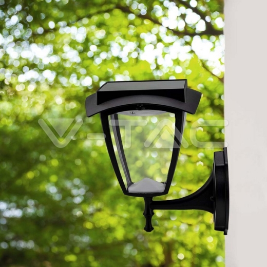 Aplique de pared Solar 2W LED Cuerpo negro 3000K + 6000K IP44 - 10