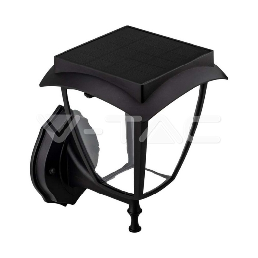 Aplique de pared Solar 2W LED Cuerpo negro 3000K + 6000K IP44 - 1