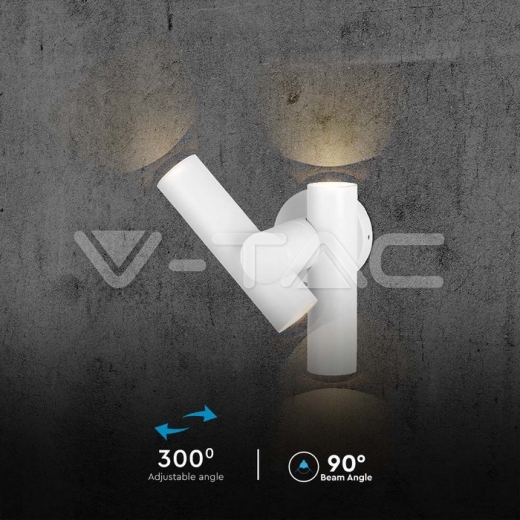 Aplique de pared 2x2,6W 2 vías 4000K Cuerpo blanco IP44 - 5