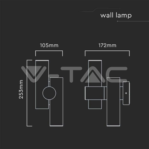 Aplique de pared 2x2,6W 2 vías 4000K Cuerpo blanco IP44 - 7