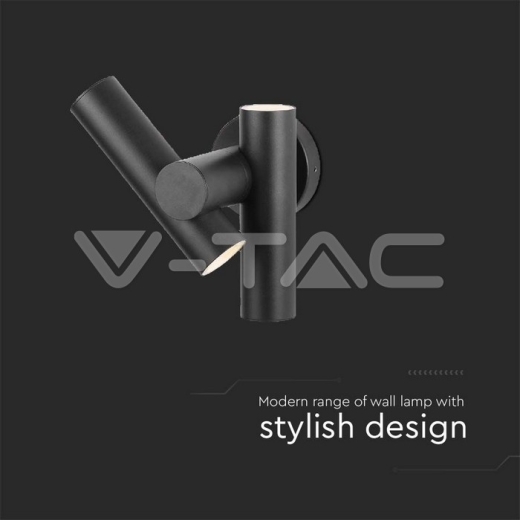 Aplique de pared 2x2,6W 2 vías 4000K Cuerpo negro IP44 - 2