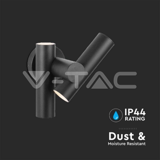 Aplique de pared 2x2,6W 2 vías 4000K Cuerpo negro IP44 - 6