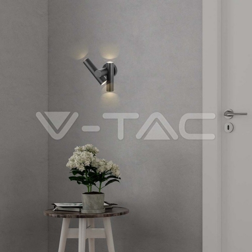 Aplique de pared 2x2,6W 2 vías 4000K Cuerpo negro IP44 - 8