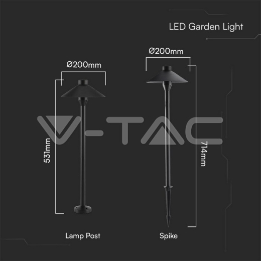 Foco LED de Jardín 7W SAMSUNG Chip Cuerpo Negro IP65 3000K - 6