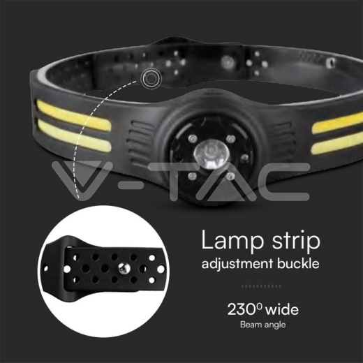 Luz de cabeza de silicona recargable IP44 de 3W SMD + 5W COB - 2