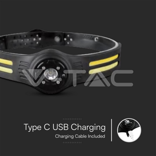 Luz de cabeza de silicona recargable IP44 de 3W SMD + 5W COB - 4