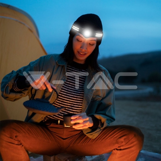 Luz de cabeza de silicona recargable IP44 de 3W SMD + 5W COB - 8