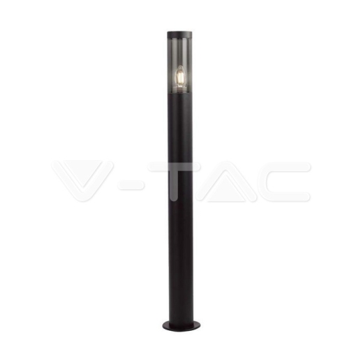 Bollard Garden Light E27 Holder 1m Height Black Body IP44 - 1