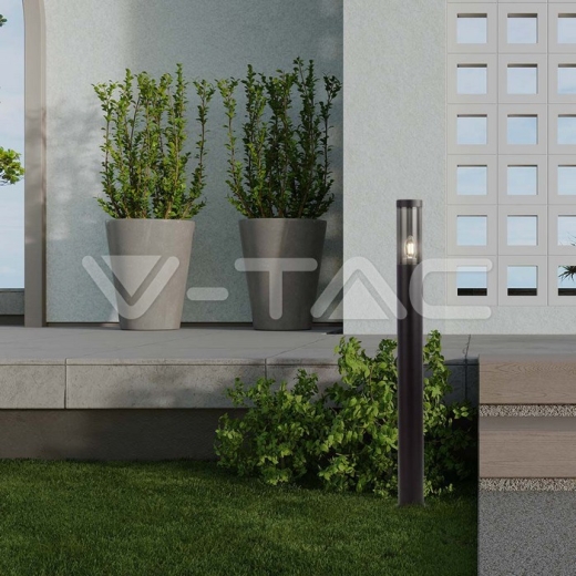 Bollard Garden Light E27 Holder 1m Height Black Body IP44 - 6