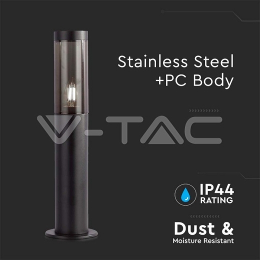 Bolardo Luz de jardín E27 Soporte Cuerpo negro IP44 - 2