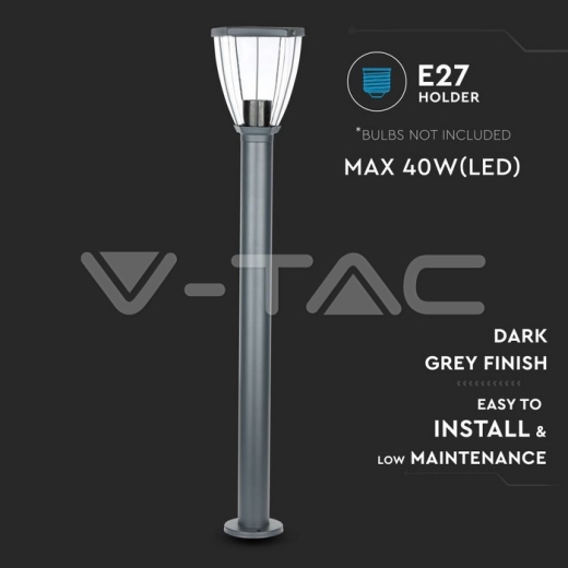 Lámpara de jardín cuerpo gris - 6