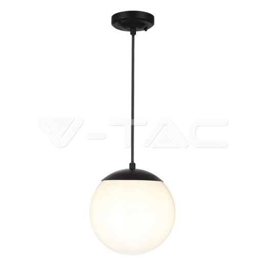 Ceiling Hanging Lamp 1xE27 Matt Black Opal Plastic C Ball - 1