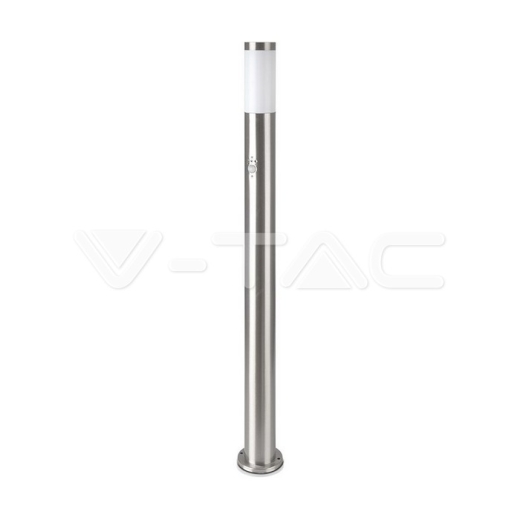 E27 Bollard Lamp 110cm PIR Sensor Stainless Steel Body Satin Nickel IP44 - 1