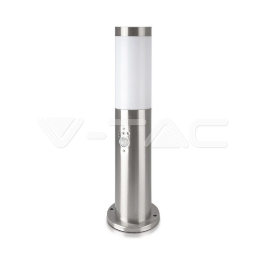 E27 Bollard Lamp 45cm PIR Sensor Stainless Steel Body Satin Nickel IP44 - 1